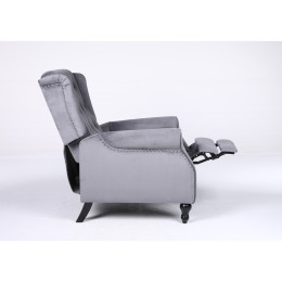 Πολυθρόνα Ανακλινόμενη ArteLibre ALNAIR Γκρι Βελούδο 78x85x104cm