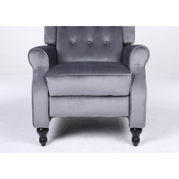 Πολυθρόνα Ανακλινόμενη ArteLibre ALNAIR Γκρι Βελούδο 78x85x104cm