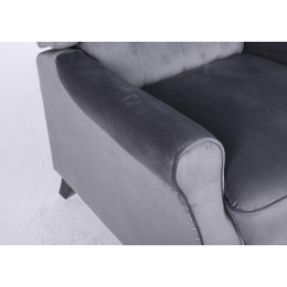 Πολυθρόνα Ανακλινόμενη ArteLibre ALNAIR Γκρι Βελούδο 78x85x104cm