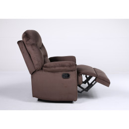 Πολυθρόνα Ανακλινόμενη ArteLibre NASHIRA Καφέ Βελούδο 88x90x99cm