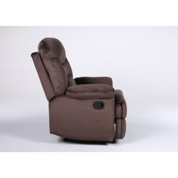 Πολυθρόνα Ανακλινόμενη ArteLibre NASHIRA Καφέ Βελούδο 88x90x99cm