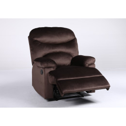 Πολυθρόνα Ανακλινόμενη ArteLibre NASHIRA Καφέ Βελούδο 88x90x99cm