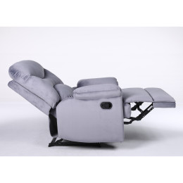 Πολυθρόνα Ανακλινόμενη ArteLibre NASHIRA Γκρι Βελούδο 88x90x99cm