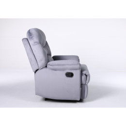 Πολυθρόνα Ανακλινόμενη ArteLibre NASHIRA Γκρι Βελούδο 88x90x99cm