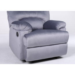 Πολυθρόνα Ανακλινόμενη ArteLibre NASHIRA Γκρι Βελούδο 88x90x99cm