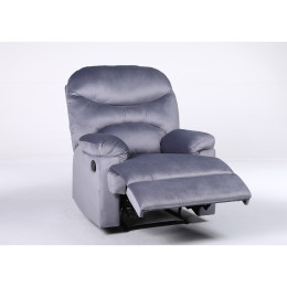 Πολυθρόνα Ανακλινόμενη ArteLibre NASHIRA Γκρι Βελούδο 88x90x99cm