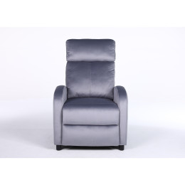 Πολυθρόνα Ανακλινόμενη ArteLibre TUREIS Γκρι Βελούδο 68x86x99cm