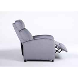 Πολυθρόνα Ανακλινόμενη ArteLibre TUREIS Γκρι Βελούδο 68x86x99cm