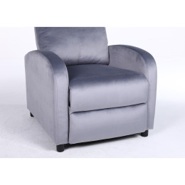 Πολυθρόνα Ανακλινόμενη ArteLibre TUREIS Γκρι Βελούδο 68x86x99cm