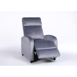 Πολυθρόνα Ανακλινόμενη ArteLibre TUREIS Γκρι Βελούδο 68x86x99cm