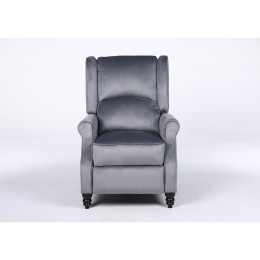 Πολυθρόνα Ανακλινόμενη ArteLibre MARKEB Γκρι Βελούδο 72x84x97cm