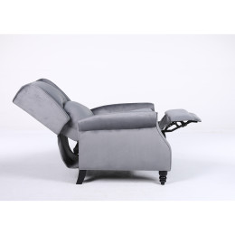 Πολυθρόνα Ανακλινόμενη ArteLibre MARKEB Γκρι Βελούδο 72x84x97cm