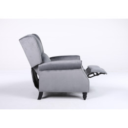 Πολυθρόνα Ανακλινόμενη ArteLibre MARKEB Γκρι Βελούδο 72x84x97cm