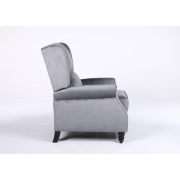 Πολυθρόνα Ανακλινόμενη ArteLibre MARKEB Γκρι Βελούδο 72x84x97cm