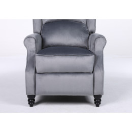 Πολυθρόνα Ανακλινόμενη ArteLibre MARKEB Γκρι Βελούδο 72x84x97cm