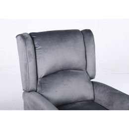 Πολυθρόνα Ανακλινόμενη ArteLibre MARKEB Γκρι Βελούδο 72x84x97cm
