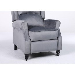 Πολυθρόνα Ανακλινόμενη ArteLibre MARKEB Γκρι Βελούδο 72x84x97cm