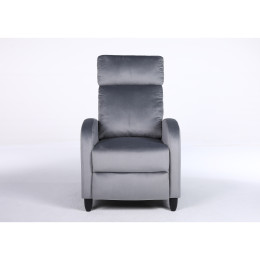 Πολυθρόνα Ανακλινόμενη ArteLibre ATRIA Γκρι Βελούδο 67.5x90x104cm