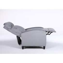 Πολυθρόνα Ανακλινόμενη ArteLibre ATRIA Γκρι Βελούδο 67.5x90x104cm
