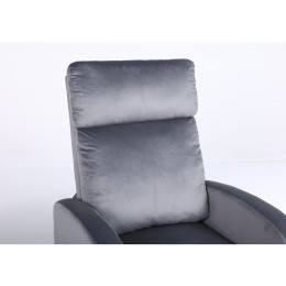 Πολυθρόνα Ανακλινόμενη ArteLibre ATRIA Γκρι Βελούδο 67.5x90x104cm