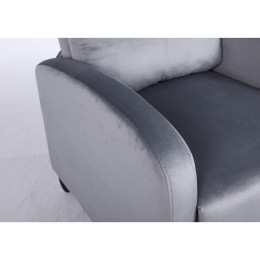 Πολυθρόνα Ανακλινόμενη ArteLibre ATRIA Γκρι Βελούδο 67.5x90x104cm