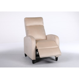 Πολυθρόνα Ανακλινόμενη ArteLibre ATRIA Εκρού Βελούδο 67.5x90x104cm