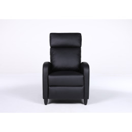 Πολυθρόνα Ανακλινόμενη ArteLibre ATRIA Μαύρο PU 67.5x90x104cm