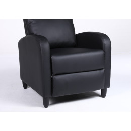 Πολυθρόνα Ανακλινόμενη ArteLibre ATRIA Μαύρο PU 67.5x90x104cm