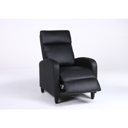 Πολυθρόνα Ανακλινόμενη ArteLibre ATRIA Μαύρο PU 67.5x90x104cm