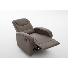 Πολυθρόνα Ανακλινόμενη ArteLibre CELAENO Καφέ PU 80x96x97cm