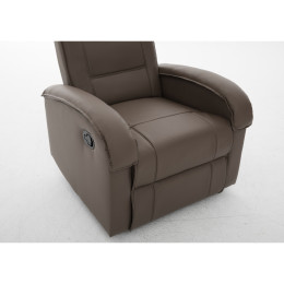 Πολυθρόνα Ανακλινόμενη ArteLibre CELAENO Καφέ PU 80x96x97cm