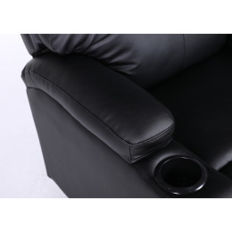 Πολυθρόνα Ανακλινόμενη ArteLibre RANA Μαύρο PU 80x95x103cm