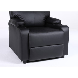 Πολυθρόνα Ανακλινόμενη ArteLibre RANA Μαύρο PU 80x95x103cm