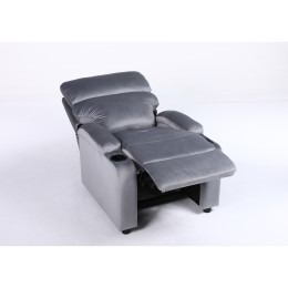 Πολυθρόνα Ανακλινόμενη ArteLibre RANA Γκρι Βελούδο 80x95x103cm
