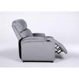 Πολυθρόνα Ανακλινόμενη ArteLibre RANA Γκρι Βελούδο 80x95x103cm