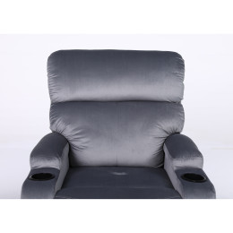 Πολυθρόνα Ανακλινόμενη ArteLibre RANA Γκρι Βελούδο 80x95x103cm