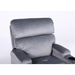 Πολυθρόνα Ανακλινόμενη ArteLibre RANA Γκρι Βελούδο 80x95x103cm
