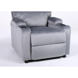 Πολυθρόνα Ανακλινόμενη ArteLibre RANA Γκρι Βελούδο 80x95x103cm