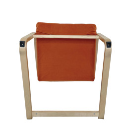 Πολυθρόνα ArteLibre NORDVIK Πορτοκαλί/Φυσικό Ύφασμα/Ξύλο 60x71x105cm