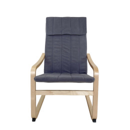 Πολυθρόνα ArteLibre NORDVIK Γκρι/Φυσικό Ύφασμα/Ξύλο 60x71x105cm