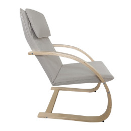 Πολυθρόνα ArteLibre VESNA Μπεζ/Φυσικό Ύφασμα/Ξύλο 67x78x92cm