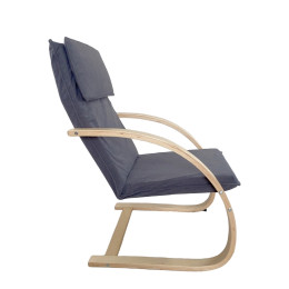 Πολυθρόνα ArteLibre VESNA Γκρι/Φυσικό Ύφασμα/Ξύλο 67x78x92cm