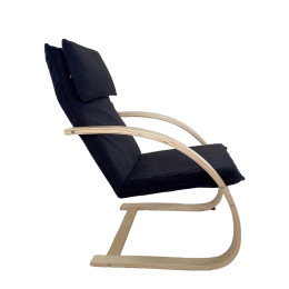 Πολυθρόνα ArteLibre VESNA Μαύρο/Φυσικό Ύφασμα/Ξύλο 67x78x92cm