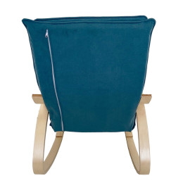 Πολυθρόνα Κουνιστή ArteLibre LUNDRA Μπλε/Φυσικό Ύφασμα/Ξύλο 67x127x91cm