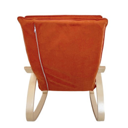 Πολυθρόνα Κουνιστή ArteLibre LUNDRA Πορτοκαλί/Φυσικό Ύφασμα/Ξύλο 67x127x91cm