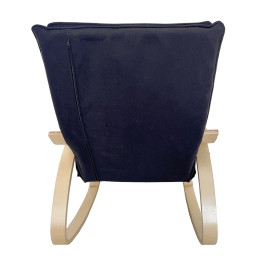 Πολυθρόνα Κουνιστή ArteLibre LUNDRA Μαύρο/Φυσικό Ύφασμα/Ξύλο 67x127x91cm