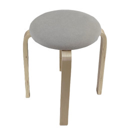 Σκαμπό ArteLibre MILOA Mπεζ/Φυσικό Ύφασμα/Ξύλο 42x42x45cm