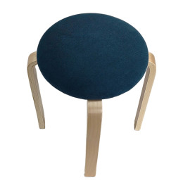 Σκαμπό ArteLibre MILOA Μπλε/Φυσικό Ύφασμα/Ξύλο 42x42x45cm