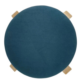 Σκαμπό ArteLibre MILOA Μπλε/Φυσικό Ύφασμα/Ξύλο 42x42x45cm