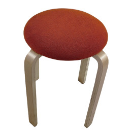 Σκαμπό ArteLibre MILOA Πορτοκαλί/Φυσικό Ύφασμα/Ξύλο 42x42x45cm